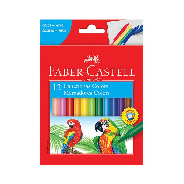 Hidrocor Faber-Castell Regular com 12 Cores