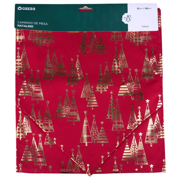 Toalha de Mesa Natal Cazza Vermelha 150cm
