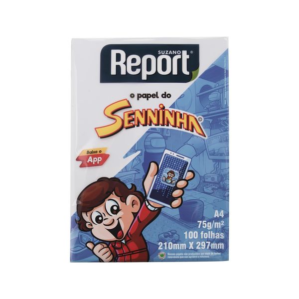 Papel Sulfite Report Seninha A4 Branco 75g com 100 Folhas