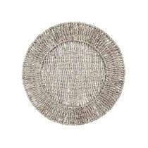 Sousplat Etnico em Palha Kas Dourado 38cm