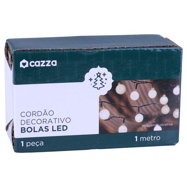 Cordão Decorativo LED Cazza Branco 1m