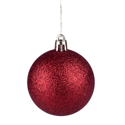 Tubo Com 12 Bolas De Natal Vermelhas De 6cm Cazza Cv244415