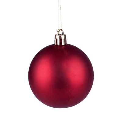 Tubo Com 12 Bolas De Natal Vermelhas De 6cm Cazza Cv244415