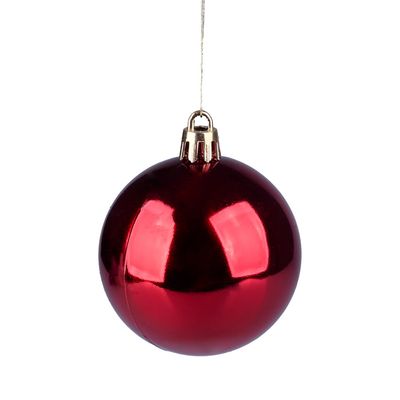 Tubo Com 12 Bolas De Natal Vermelhas De 6cm Cazza Cv244415