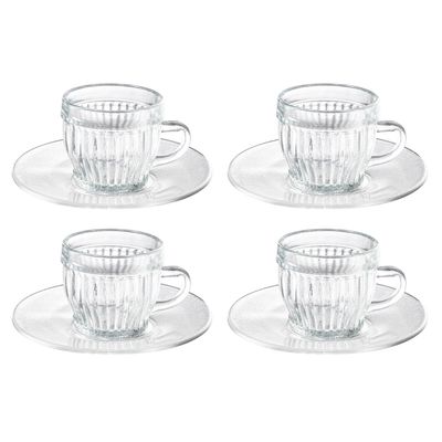 Xicara de café de vidro com pires Riviera 85ml - luva com 4