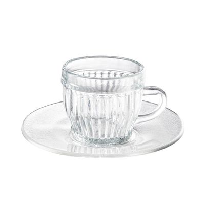 Xicara de café de vidro com pires Riviera 85ml - luva com 4
