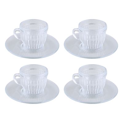 Xicara de café de vidro com pires Riviera 85ml - luva com 4