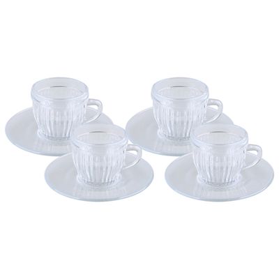 Xicara de café de vidro com pires Riviera 85ml - luva com 4