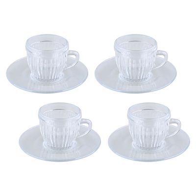 Xicara de café de vidro com pires Riviera 85ml - luva com 4