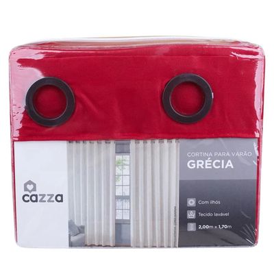 Cortina de Microfibra Cazza Grécia Vermelho 2,00x1,70m