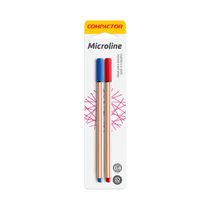 Caneta Hidrográfica Compactor Microline 0.4mm Azul e Vermelha 2 Unidades