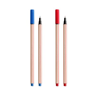 Caneta Hidrográfica Compactor Microline 0.4mm Azul e Vermelha 2 Unidades