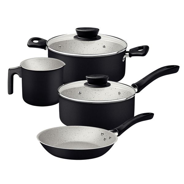 Jogo de Panelas Antiaderente Linz Tramontina Preto 4Pçs