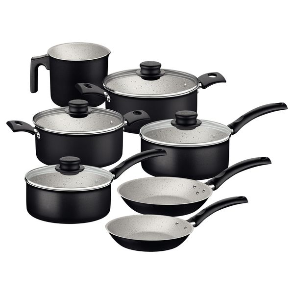 Conjunto de Panelas Antiaderente Tramontina Turim Preto 7 Peças Conjunto de Panelas Antiaderente Tramontina Turim Preto 7 Peças