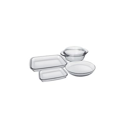 Conjunto de Assadeiras Nadir Celebrity Marinex em Vidro 5 Peças