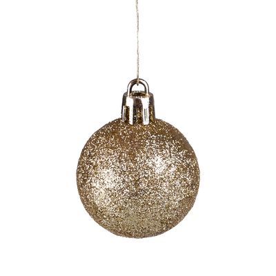 Tubo Com 18 Bolas De Natal Douradas De 4cm Cazza Cv244411