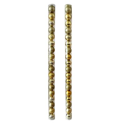 Tubo Com 18 Bolas De Natal Douradas De 4cm Cazza Cv244411