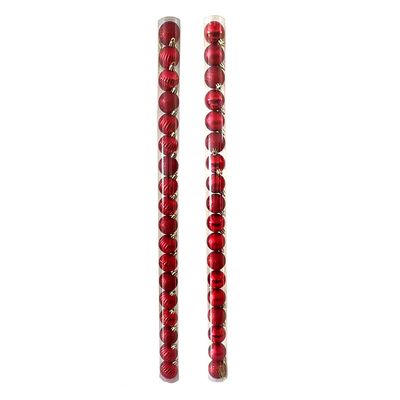 Tubo Com 18 Bolas De Natal Vermelhas De 4m Cazza Cv244410