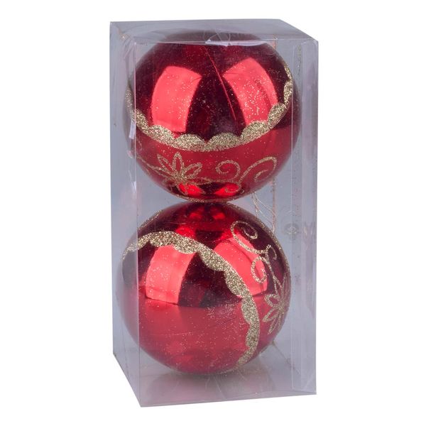 Kit Bola Natal Elegance 8cm c 2 CV244464 Cazza Vm