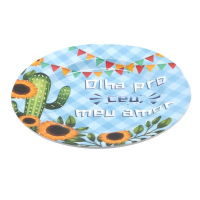 Prato Raso Melamina Junino 20cm CV245259 PlayFun