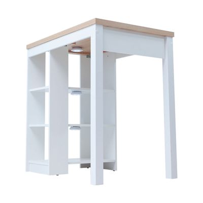 Bancada de Cozinha Gourmet Branco 3 Prateleiras em MDF 90x60x91cm Ditália