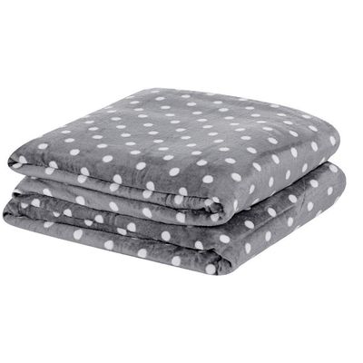 Manta Estampada Petit Poá Casal Padrão 01 Peça - produto desenvolvido com cor Cinza