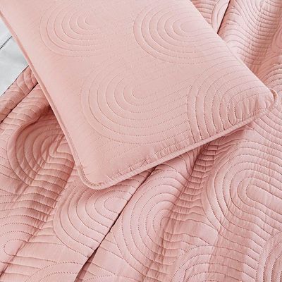 Cobre Leito Colcha Queen Ternura 3 Peças Rosa - 100% Poliéster