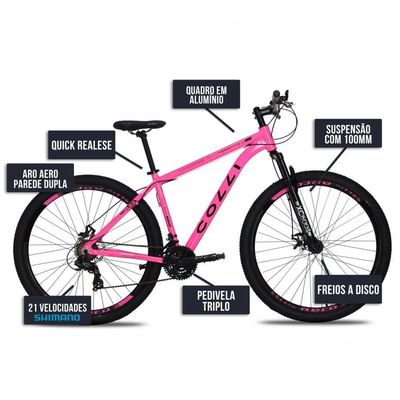 Bicicleta Colli Toronto Aluminio Aro 29 Disco-shimano 21v Rosa
