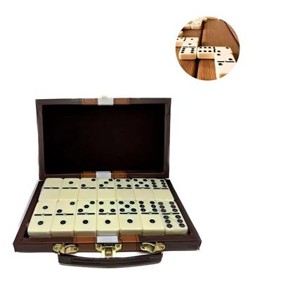 Jogo De Dominó Maleta 10mm 24 Peças Diversão Jogatina
