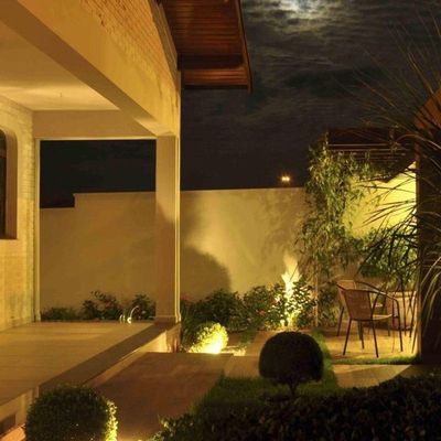 Lampada Espeto De Jardim Luminaria Led Plana 5w