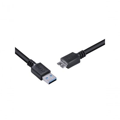 Cabo Para Hd Externo Usb A 3.0 Macho Para Micro Usb B 3.0 (10 Pinos) Macho 28awg Puro Cobre 5 Metros - Puamcm3-5