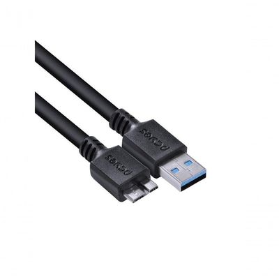 Cabo Para Hd Externo Usb A 3.0 Macho Para Micro Usb B 3.0 (10 Pinos) Macho 28awg Puro Cobre 5 Metros - Puamcm3-5