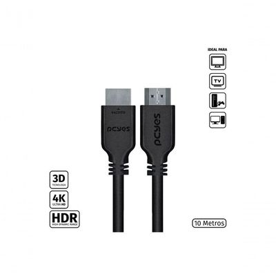 Cabo Hdmi 2.0 4k 30awg Puro Cobre 10 Metros - Phm20-10