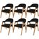 Kit 06 Cadeiras de Jantar e Estar Living Estofada Nadja L02 Bouclê Preto - Lyam Decor