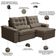 Sofá Retrátil Reclinável Para Sala 3 Lugares 250cm Maresi F04 Veludo Marrom Claro - Lyam Decor