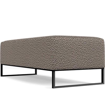 Puff Decorativo Sala de Estar Bali W01 Base Ferro 120x50 cm Bouclê Bege - Lyam Decor