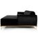 Sofá 5 Lugares Com Chaise Molino 320 Cm Veludo Preto C-300