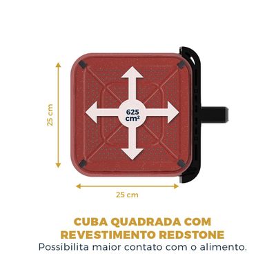 Air Fryer Britânia 8L Redstone Visor Glass BAF80A 220V