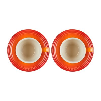 CONJUNTO LE CREUSET 2 CANECAS 200ML EXPRESSO C/ PIRES LARANJA 79019200900000