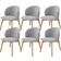 Kit 06 Cadeiras De Jantar E Estar Living Estofada Mia L02 Bouclê Cinza - Lyam Decor