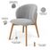 Kit 06 Cadeiras De Jantar E Estar Living Estofada Mia L02 Bouclê Cinza - Lyam Decor