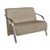 Poltrona Namoradeira Vênus Suede Braço Aluminio Capuccino