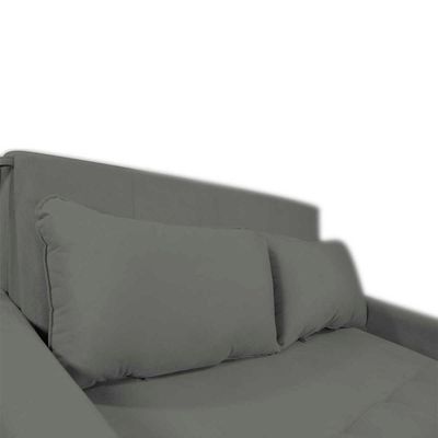 Sofá Cama Compacto 2 Lugares 1,38 Larg Amora New Matrix Suede Cinza