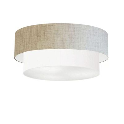 Plafon Para Sala Cilíndrico Sl-3021 Cúpula Cor Rústico Bege Branco