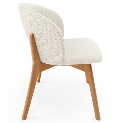 Kit 03 Cadeiras De Jantar E Estar Living Estofada Mia L02 Linho Champagne - Lyam Decor