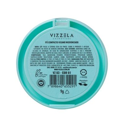 Vizzela Pó Compacto 9g Cor:01