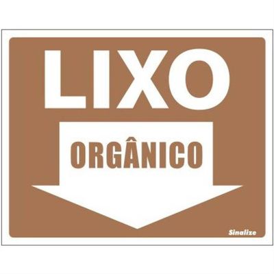 Placa De Vinil Auto-adesiva 15x20cm Lixo Orgânico - 420 Ap - Sinalize Placa Vinil 15x20 (lixo Organico) Sinali 420ap
