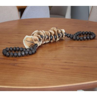 Colar De Mesa Decorativo Cipós 78 Cm Moderna Mobília Preto/natural