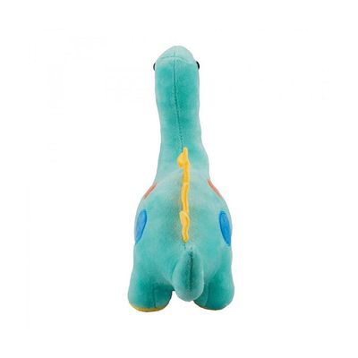 Dinossauro Pelúcia Verde Aquático Bolinhas Coloridos 26cm