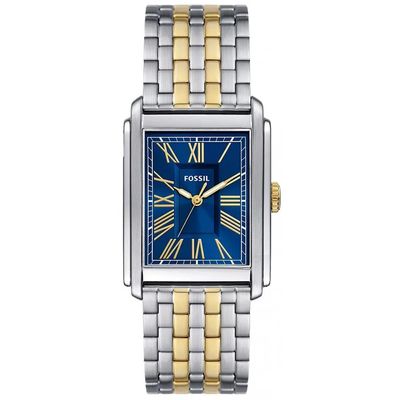 Relógio Fossil Masculino Ref: Fs6010/1kn Clássico Retangular Bicolor